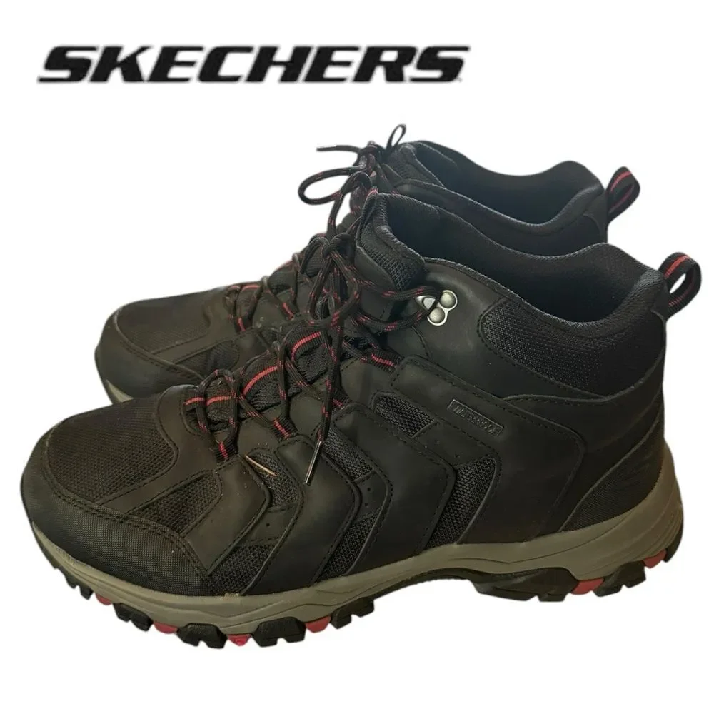 SKECHERS Men`s Relaxed Fit Selmen Relodge Black Waterproof Hiking Boots 13